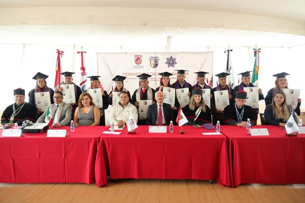 Se gradúan trece elementos de la Policía de Chiautempan de la&nbsp;UNIPOL