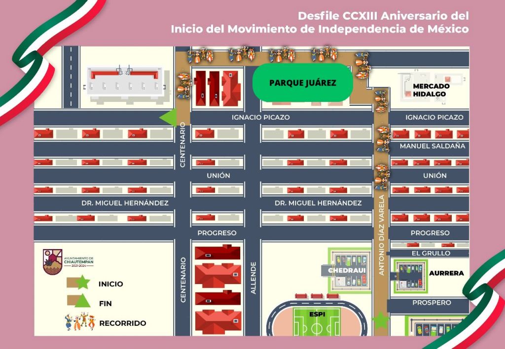 Anuncia Ayuntamiento de Chiautempan cierre de calles por desfile del 16 de&nbsp;septiembre